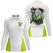 Load image into Gallery viewer, Custom Watercolor Pickleball Polo Shirts, women's Pickleball Outfits | Green IPHW6932