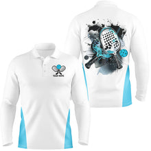 Load image into Gallery viewer, Custom Watercolor Pickleball Polo Shirts, Men'S Pickleball Outfits Pickleball Gifts | Blue IPHW6933