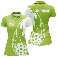 Load image into Gallery viewer, Custom Green Flame Pickleball Shirts For Women, Pickleball Team Uniform Women'S Outfit IPHW7453