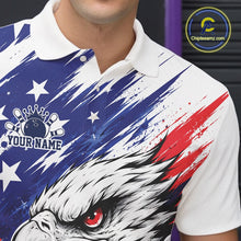 Load image into Gallery viewer, Custom Patriotic Eagle Polo Shirt for men