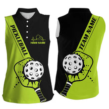 Load image into Gallery viewer, Black And Green Custom Pickleball Team Shirts For Women, Women'S Pickleball Outfit IPHW7458
