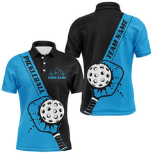 Load image into Gallery viewer, Black And Blue Custom Pickleball Team Shirts For Men, Pickleball Jersey Men'S Pickleball Outfit IPHW7460