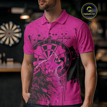 Load image into Gallery viewer, Custom Grunge Splatter Pink Wolf Dart Men Polo Shirt, Wolf Dart Team Jerseys IPHW10016