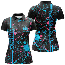 Load image into Gallery viewer, Custom Blue And Pink Strike Bowling Team Shirts, Camo Bowling League ladies Jerseys IPHW6430