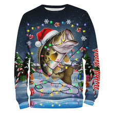 Load image into Gallery viewer, Custom Christmas Largemouth Bass Fishing Shirts, Xmas Bass Fishing Shirt For Men, Women And Kid IPHW7971