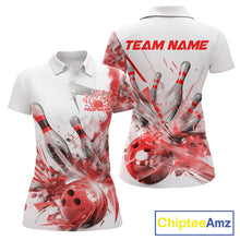 Load image into Gallery viewer, Custom Black And Red Women Bowling Team Shirts, Bowling League Shirt Bowlers Outfit IPHW10782