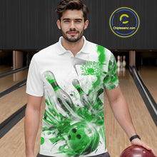 Load image into Gallery viewer, Custom Black And Green Men Bowling Team Shirts, Bowling League Shirt Bowlers Outfit IPHW10783