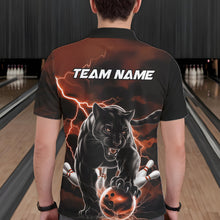 Load image into Gallery viewer, Orange Thunder Lightning Custom Panther Men Bowling Polo Shirts, Panther Bowling Jerseys IPHW10791