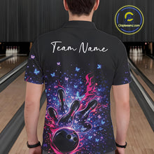 Load image into Gallery viewer, Custom Colorful Elegant Butterfly Bowling Men Polo Shirt, Flame Bowlers Jersey IPHW11012