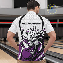 Load image into Gallery viewer, Custom Purple Lion Bowling Men Quarter-Zip Shirt, Lion Bowling Team League Shirt IPHW10128