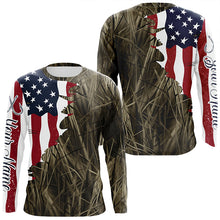 Load image into Gallery viewer, Custom Patriotic Camouflage Long Sleeve Fishing Shirts, Personalized Fishing Jerseys | Brown Camo IPHW6997