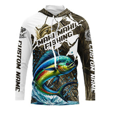 Load image into Gallery viewer, Custom Mahi Mahi Fishing Tournament Jerseys, Mahimahi Long Sleeve Fishing Shirts Camo IPHW6844