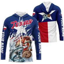 Load image into Gallery viewer, Redfish Trout Flounder Texas Slam Custom Long Sleeve Fishing Shirts, Texas Flag Fishing Shirts IPHW7004