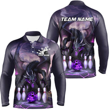 Load image into Gallery viewer, Custom Purple Dragon Bowling Shirts For Men, Bowling Team Shirt Bowler Outfit Uniform IPHW7986