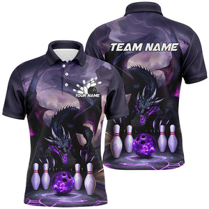 Custom Purple Dragon Bowling Shirts For Men, Bowling Team Shirt Bowler Outfit Uniform IPHW7986