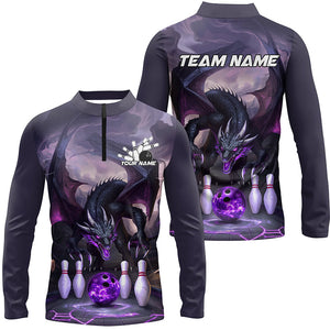 Custom Purple Dragon Bowling Shirts For Men, Bowling Team Shirt Bowler Outfit Uniform IPHW7986