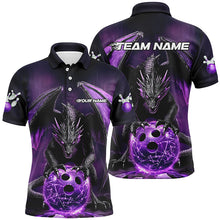 Load image into Gallery viewer, Custom Purple Dragon Bowling Team Shirts For Men, Bowling Tournament Bowler Uniform Outfits IPHW7987