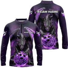 Load image into Gallery viewer, Custom Purple Dragon Bowling Team Shirts For Men, Bowling Tournament Bowler Uniform Outfits IPHW7987