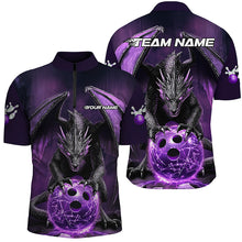 Load image into Gallery viewer, Custom Purple Dragon Bowling Team Shirts For Men, Bowling Tournament Bowler Uniform Outfits IPHW7987