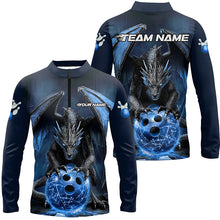 Load image into Gallery viewer, Custom Blue Dragon Bowling Team Shirts For Men, Bowling Tournament Bowler Uniform Outfits IPHW7989