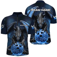 Load image into Gallery viewer, Custom Blue Dragon Bowling Team Shirts For Men, Bowling Tournament Bowler Uniform Outfits IPHW7989