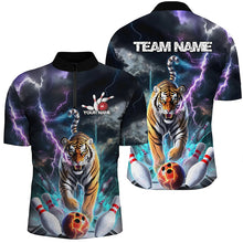 Load image into Gallery viewer, Custom Colorful Thunder Lightning Tiger Bowling Team Shirt For Men, Bowling League Shirt Outfit IPHW7997