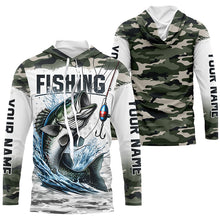 Load image into Gallery viewer, Bass Fishing Camo Custom Long Sleeve Fishing Shirts, Personalized Bass Fishing Jerseys IPHW5799