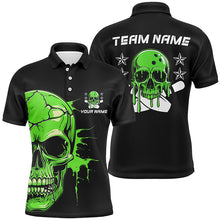 Load image into Gallery viewer, Personalized Multi-Color Bowling Skull Polo, Quarter-Zip Shirts For Bowling Team, Bowling Outfits For Bowlers IPHW5915