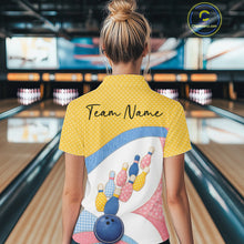 Load image into Gallery viewer, Custom Patchwork Quilt Style Bowling Women Polo Shirt, Polka Dots Bowling Jerseys IPHW11040