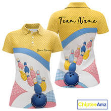 Load image into Gallery viewer, Custom Patchwork Quilt Style Bowling Women Polo Shirt, Polka Dots Bowling Jerseys IPHW11040