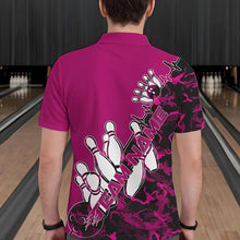 Load image into Gallery viewer, Custom Pink Camo Strike Bowling Polo Shirts For Men, Strike Team Bowling League Shirt Shirt IPHW8444