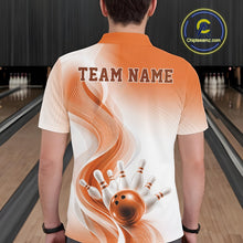 Load image into Gallery viewer, Custom Orange Bowling Jerseys For Men, Bowling Team Tournament Polo Shirt Bowler Outfit IPHW11368
