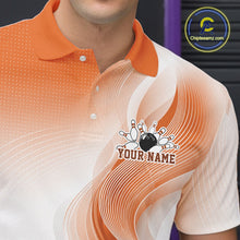 Load image into Gallery viewer, Custom Orange Bowling Jerseys For Men, Bowling Team Tournament Polo Shirt Bowler Outfit IPHW11368