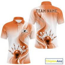 Load image into Gallery viewer, Custom Orange Bowling Jerseys For Men, Bowling Team Tournament Polo Shirt Bowler Outfit IPHW11368