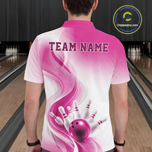 Load image into Gallery viewer, Custom Pink Bowling Jerseys For Men, Bowling Team Tournament Polo Shirt Bowler Outfit IPHW11370