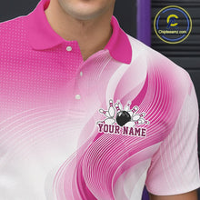Load image into Gallery viewer, Custom Pink Bowling Jerseys For Men, Bowling Team Tournament Polo Shirt Bowler Outfit IPHW11370