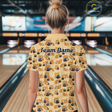 Load image into Gallery viewer, Custom Cute Ginger Tabby Cat Bowling Women Polo Shirts, Cat Bowling Team Shirt IPHW10306