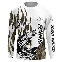 Load image into Gallery viewer, Musky Fishing Camo Tattoo Custom Long Sleeve Fishing Shirts, Muskie Tournament Fishing Shirt IPHW6540