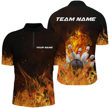 Load image into Gallery viewer, Custom Bowling Shirts For Men And Women, Personalized Flame Bowling Team Jerseys IPHW5165