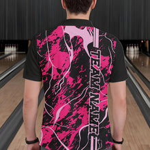 Load image into Gallery viewer, Custom Black And Pink Camo Strike Bowling Shirts Men Bowling Team Jerseys Bowling League IPHW10611