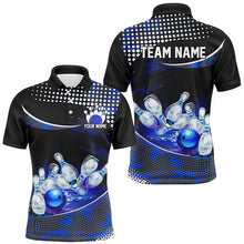 Load image into Gallery viewer, Blue Camo Custom Bowling Shirts For Men, Bowling League Shirt Bowling Team Uniform With Name IPHW7285