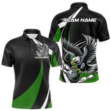 Load image into Gallery viewer, Custom Black And Green Eagle Bowling Men Polo Shirts, Eagle Bowling Team Jerseys IPHW8735