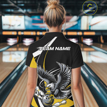 Load image into Gallery viewer, Custom Black And Yellow Eagle Bowling Jerseys, Eagle Bowling League Shirt Team Uniform IPHW10813