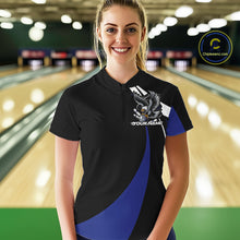 Load image into Gallery viewer, Custom Black And Blue Eagle Bowling Jerseys, Eagle Bowling League Shirt Team Uniform IPHW10815