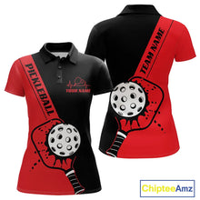 Load image into Gallery viewer, Black And Red Custom Pickleball Team Shirts For Women, Pickleball Jersey Outfit IPHW10821
