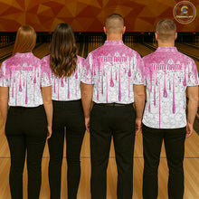 Load image into Gallery viewer, 3D Pink Glitter Pink Ribbon Pattern Custom Breast Cancer Bowling Polo Shirts For Men And Women IPHW7051