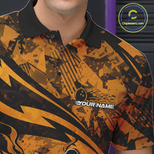 Load image into Gallery viewer, Custom Yellow Camo Flame Bowling Men Polo Shirts, Camouflage Bowling Team Jerseys IPHW10348