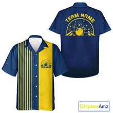 Load image into Gallery viewer, Custom Classic Striped Vintage Bowling  Shirt, Retro Bowling Button Up Team Shirt IPHW10074