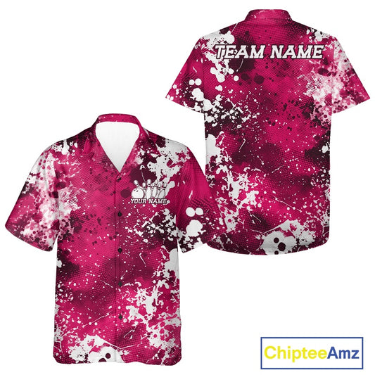 Pink and white splatter patterned shirt with 'Team Name' text on a white background