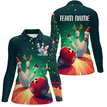 Load image into Gallery viewer, Custom Funny Turkey Bowling Team Shirts For Women, Thanksgiving Bowling Uniform Outfit IPHW7872